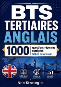 Bts Tertiaires Anglais: 1000 questions réponses corrigées et fiches de révision cover