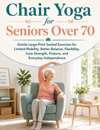 Chair Yoga for Seniors Over 70: Gentle Large-Print Seated Exercises for Limited Mobility, Better Balance, Flexibility, Core Strength, Posture, and Eve cover