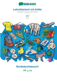 Leikntôiarisch mit Artikè - Urdu (in arabic script), Buidwäschtabuach: BABADADA Leukental Tyrolean with articles - Urdu (in arabic script), visual dic cover