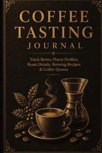 Coffee Tasting Journal: Track Brews, Flavor Profiles, Brewing Recipes & Coffee Quotes cover