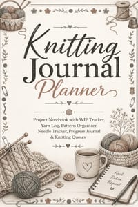 Knitting Journal Planner: Project Notebook with WIP Tracker, Yarn Log, Pattern Organizer, Needle Tracker, Progress Journal & Knitting Quotes for Knitt cover