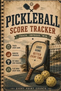 Pickleball Score Tracker: Track Scores, Match Results, Skill Development, DUPR Progress & Inspirational Quotes cover
