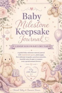 Baby Milestone Keepsake Journal: A Guided Baby Milestone Memory Journal with Inspirational Quotes, Photo Pages, First Milestone Keepsakes, Precious Me cover