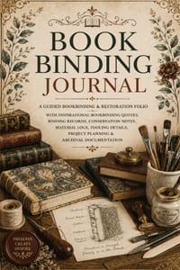 Book Binding Journal: A Guided Bookbinding & Restoration Folio with Inspirational Bookbinding Quotes, Binding Records, Conservation Notes, Material Lo cover