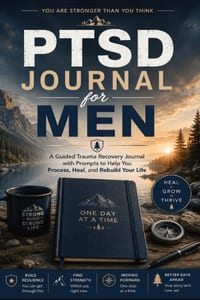 PSDT Trauma Journal For Men: A Guided Trauma Recovery Journal with Prompts to Help You Process, Heal, and Rebuild Your Life cover