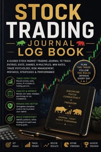 Stock Trading Journal Log Book: A Guided Stock Market Trading Journal to Track Entries, Exits, Shares, R-Multiples, Win Rates, Trade Psychology, Risk cover