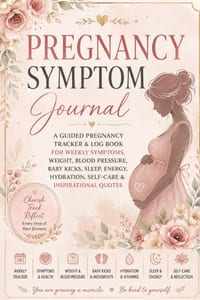 Pregnancy Symptom Journal: A Guided Pregnancy Tracker & Log Book for Weekly Symptoms, Weight, Blood Pressure, Baby Kicks, Sleep, Energy, Hydration, Se cover