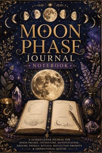 Moon Phase Journal Notebook: A Guided Lunar Journal for Moon Phases, Intentions, Manifestation, Dreams, Energy, Rituals, Reflection Prompts & Inspirat cover