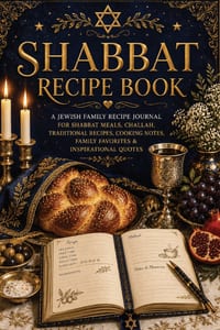 Shabbat Recipe Book: A Jewish Family Recipe Journal for Shabbat Meals, Challah, Traditional Recipes, Cooking Notes, Family Favorites & Inspirational Q cover