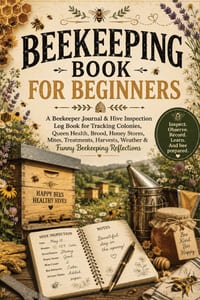 Beekeeping Book for Beginners: A Beekeeper Journal & Hive Inspection Log Book for Tracking Colonies, Queen Health, Brood, Honey Stores, Mites, Treatme cover