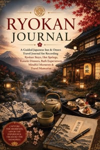 Ryokan Journal: A Guided Japanese Inn & Onsen Travel Journal for Recording Ryokan Stays, Hot Springs, Kaiseki Dinners, Bath Experiences, Mindful Momen cover