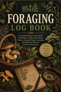 Foraging Log Book: A Guided Forager's Journal for Wild Plants, Mushrooms, Herbs, Berries, Seasonal Finds, Locations, Identification Notes & Outdoor Ad cover