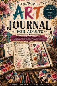 Art Journal for Adults: A Guided Creative Journal for Drawing, Painting, Sketching, Mixed Media, Art Prompts, Mood Tracking & Creative Reflection cover