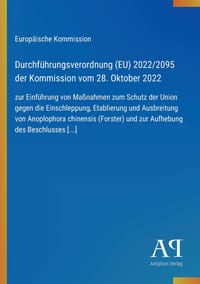 Durchführungsverordnung (EU) 2022/2095 der Kommission vom 28. Oktober 2022: zur Einführung von Maßnahmen zum Schutz der Union gegen die Einschleppung, cover