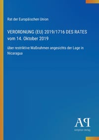 VERORDNUNG (EU) 2019/1716 DES RATES vom 14. Oktober 2019: über restriktive Maßnahmen angesichts der Lage in Nicaragua cover
