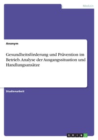 Gesundheitsförderung und Prävention im Betrieb. Analyse der Ausgangssituation und Handlungsansätze cover