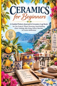 Ceramics for Beginners: A Guided Pottery Journal & Ceramics Log Book for Clay Projects, Wheel Throwing, Hand Building, Glaze Tracking, Kiln Firing, Po cover