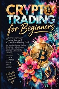 Crypto Trading for Beginners: A Cryptocurrency Trading Journal & Crypto Portfolio Log Book for Bitcoin, Altcoins, Wallets, DCA, Entry & Exit Prices, P cover