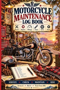 Motorcycle Maintenance Log Book: A Motorcycle Service & Repair Record Book for Mileage, Oil Changes, Chain Maintenance, Tyres, Parts, Costs, Pre-Ride cover