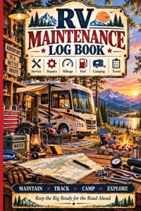 RV Maintenance Log Book: An RV Service & Repair Record Book for Motorhome Maintenance, Mileage, Fuel, Oil Changes, Repairs, Campgrounds, Boondocking, cover