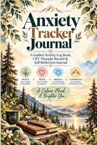 Anxiety Tracker Journal: A Guided Anxiety Log Book, CBT Thought Record Workbook & Mental Wellness Journal for Tracking Triggers, Physical Symptoms, Ne cover