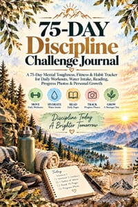 75-Day Discipline Challenge Journal: A 75-Day Mental Toughness, Fitness & Habit Tracker for Daily Workouts, Water Intake, Reading, Progress Photos & P cover