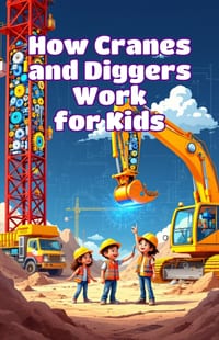 How Cranes and Diggers Work for Kids: A Beginner's Guide to Construction Machines, Hydraulics, Excavators, and Building Sites with STEM Facts cover