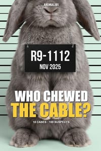 ANIMALIBI - Who Chewed the Cable?: A Full-Color Whodunit for Rabbit Lovers. 100 Adorable Suspects, 10 Cases, One Guilty Rabbit. cover