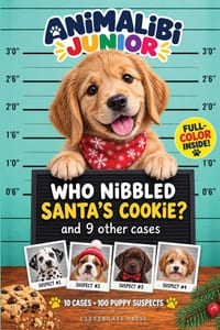 ANIMALIBI - Who Nibbled Santa's Cookie?: 10 Detective Cases with 100 Puppy Suspects, Photo Clues and Logic Games for Kids Ages 7-10 cover