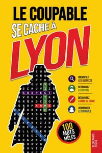 Le Coupable se cache à Lyon: Livre de mots mêlés pour adultes 100 énigmes policières à résoudre en 5 étapes Polar, ... cover
