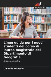 Linee guida per i nuovi studenti del corso di laurea magistrale del Dipartimento di Geografia cover