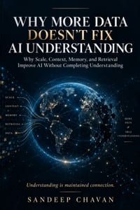 Why More Data Doesn't Fix AI Understanding: Why Scale, Context, Memory, and Retrieval Improve AI Without Completing Understanding cover