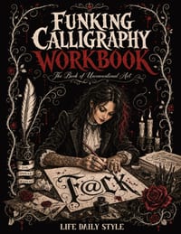 Funking Calligraphy Workbook: The Book of Unconventional Art - Bold Wedding Lettering Practice for Couples Who Break the Rules cover