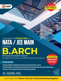 Gkp Nata 2025: JEE Main and other B.Arch. Entrance Guide by Ar Jinisha Jain (Includes Previous Year Solved Papers from 2018 to 2024 Focuses on Drawing cover