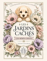Les Jardins cachés - Les Bébés chiots: Illustrations artistiques à colorer cover
