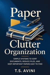 Paper Clutter Organization: Simple systems to sort documents, reduce piles, and keep important papers easy to find cover
