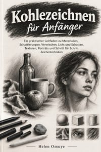 Kohlezeichnen für Anfänger: Ein praktischer Leitfaden zu Materialien, Schattierungen, Verwischen, Licht und Schatten, Texturen, Porträts und Schritt f cover