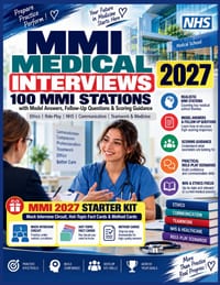 MMI Medical Interviews 2027: 100 MMI Stations with Model Answers, Follow-Up Questions & Scoring Guidance - Ethics, Role-Play, NHS, Communication, Team cover