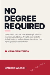 No Degree Required: Five Careers You Can Start After High School - Insurance, Real Estate, Freight, Sales and the Skilled Trades - and the Honest Path cover