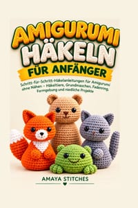 Amigurumi Häkeln Für Anfänger: Schritt-für-Schritt-Häkelanleitungen für Amigurumi ohne Nähen - Häkeltiere, Grundmaschen, Fadenring, Formgebung und nie cover