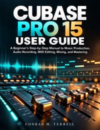 Cubase Pro 15 User Guide: A Beginner's Step-by-Step Manual to Music Production, Audio Recording, MIDI Editing, Mixing, and Mastering cover