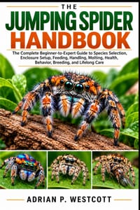 The Jumping Spider Handbook: The Complete Beginner-to-Expert Guide to Species Selection, Enclosure Setup, Feeding, Handling, Molting, Health, Behavior cover
