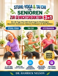 Stuhl-Yoga & Tai Chi Für Senioren Zur Gewichtsreduktion 3 in 1: Ein 28-Tage-Plan Mit Stuhl-Yoga & Sitzübungen: Bauchfett Verbrennen, Balance Verbesser cover