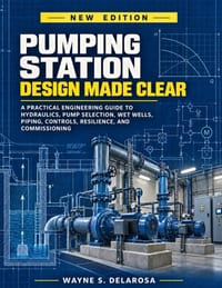 Pumping Station Design Made Clear: A Practical Engineering Guide to Hydraulics, Pump Selection, Wet Wells, Piping, Controls, Resilience, and Commissio cover