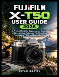 Fujifilm X-T50 User Guide 2026: A Practical Guide for Beginners and Seniors to Camera Setup, Autofocus, Film Simulations, Photography, Video, and Cust cover