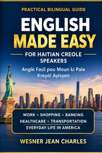English Made Easy for Haitian Creole Speakers: Practical English for Work, Shopping, Banking, Healthcare & Everyday Life in America cover