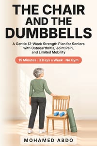 The Chair and the Dumbbells: A Gentle 12-Week Strength Plan for Seniors with Osteoarthritis, Joint Pain, and Limited Mobility cover