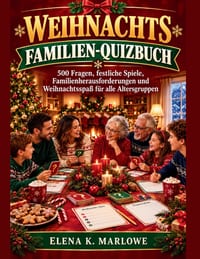 Weihnachten Familien Quizbuch: 500 Fragen, festliche Spiele, Familienherausforderungen und Weihnachtsspaß für alle Altersgruppen cover