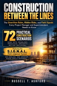 Construction Between the Lines: The Unwritten Rules, Hidden Risks, and Field Signals Every Project Manager and Superintendent Needs to Know cover