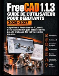 FreeCAD 1.1.3 Guide de l'utilisateur pour débutants 2026-2027: Apprenez la modélisation 3D, créez des dessins techniques et réalisez des projets concr cover
